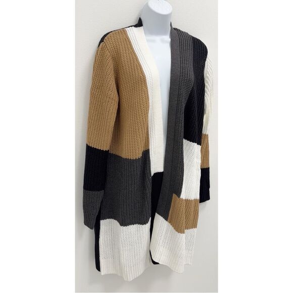 Fortune + Ivy Colorblock Open Cardigan Sweater Womens Size Large - Picture 5 of 8